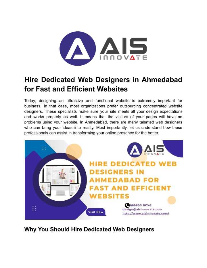 hire dedicated web designers in ahmedabad