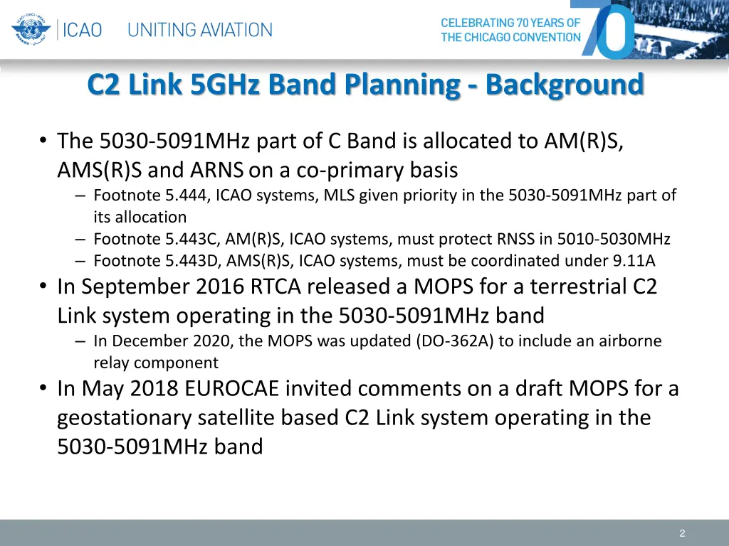 c2 link 5ghz band planning background