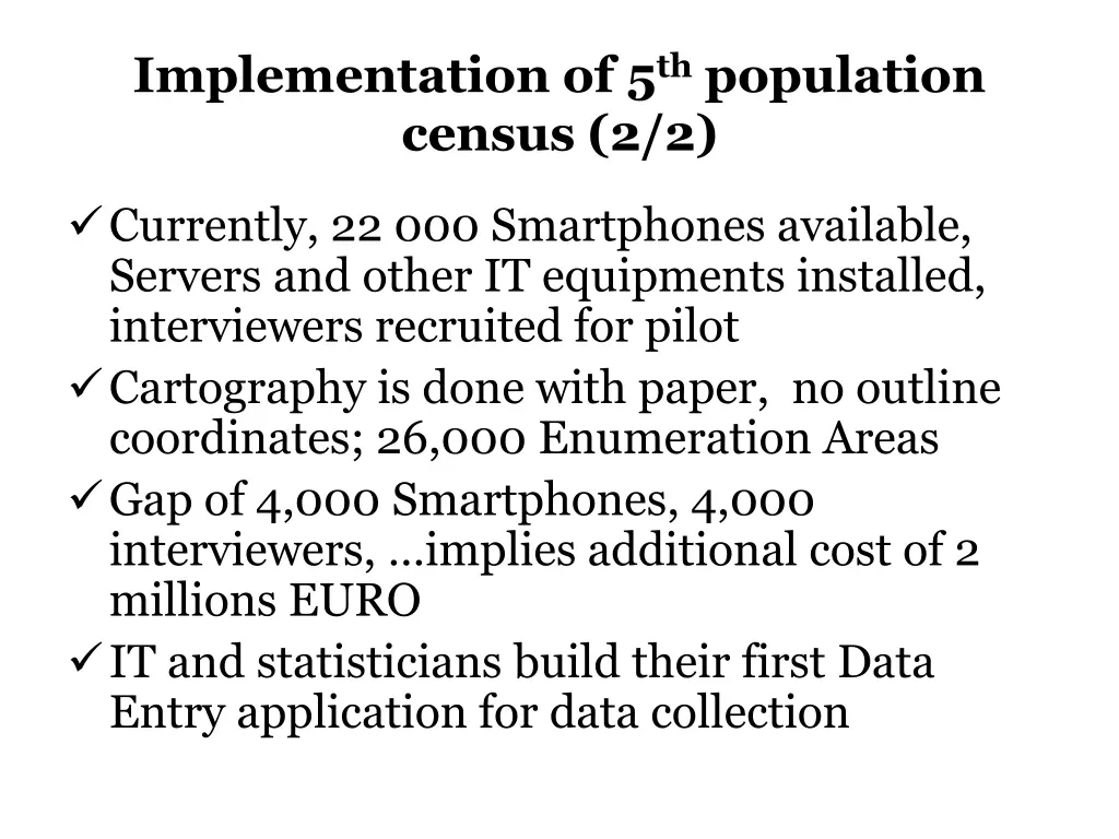 implementation of 5 th population census 2 2