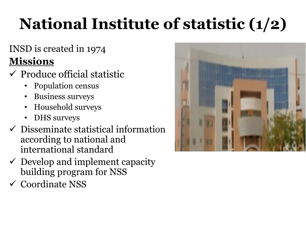 national institute of statistic 1 2