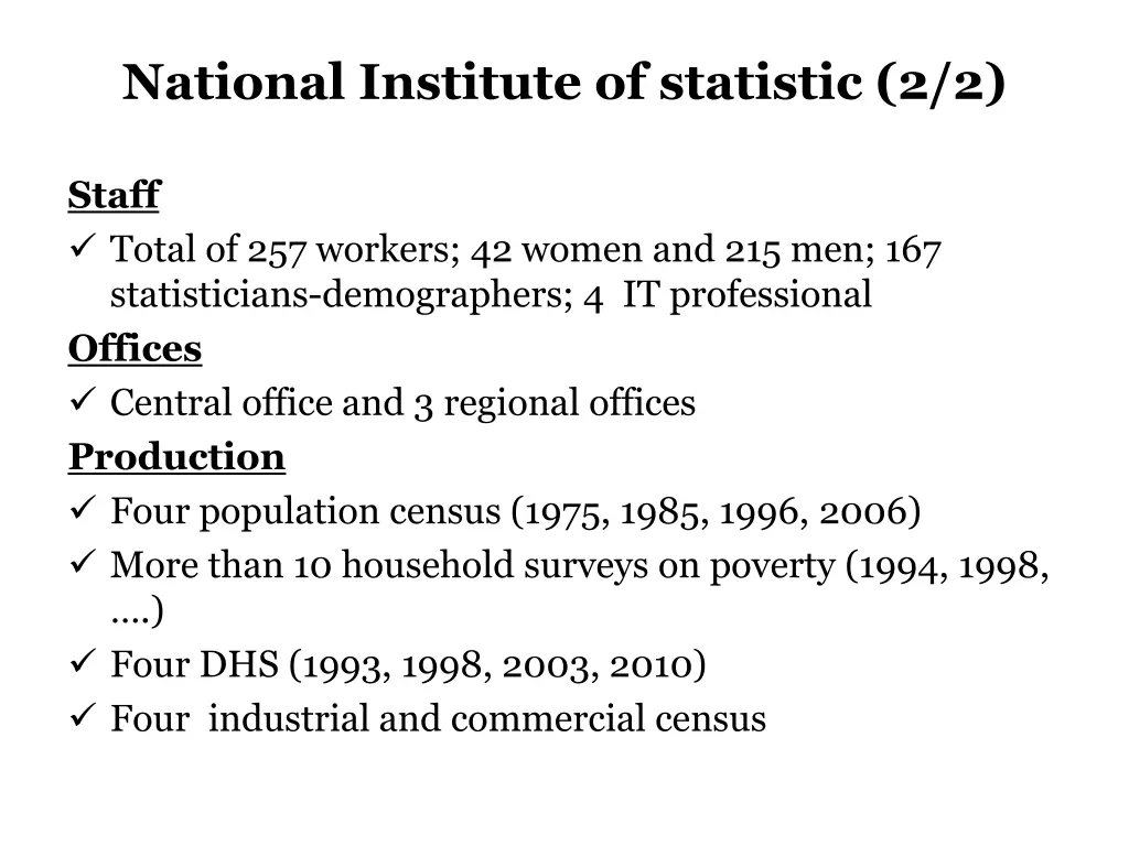 national institute of statistic 2 2