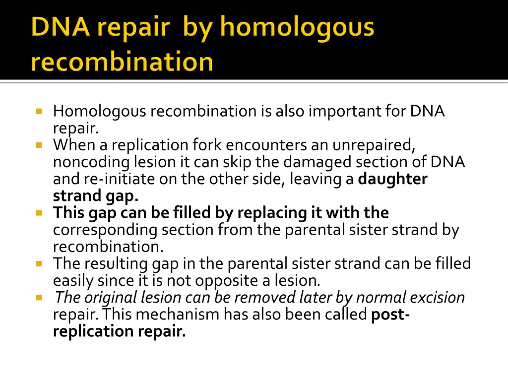 homologous recombination is also important