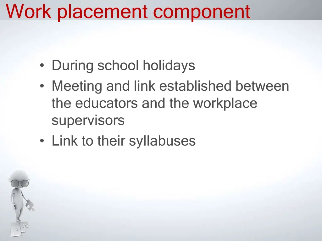 work placement component