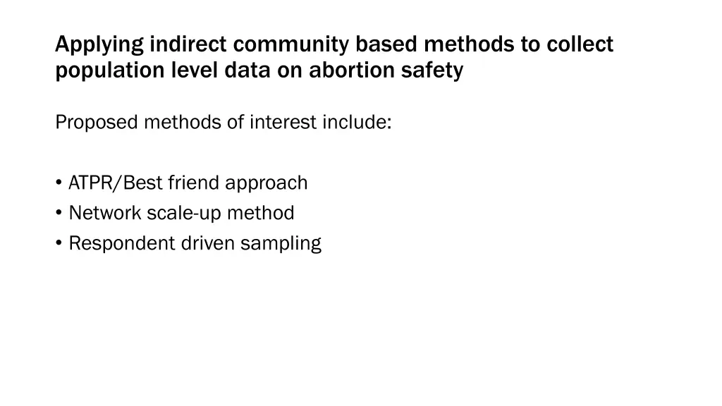 applying indirect community based methods