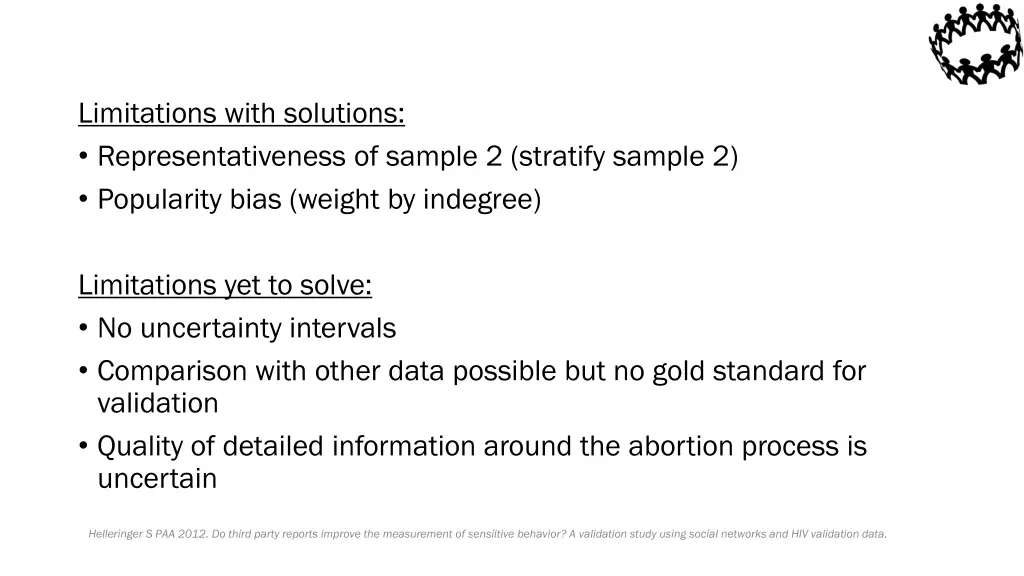 limitations with solutions representativeness