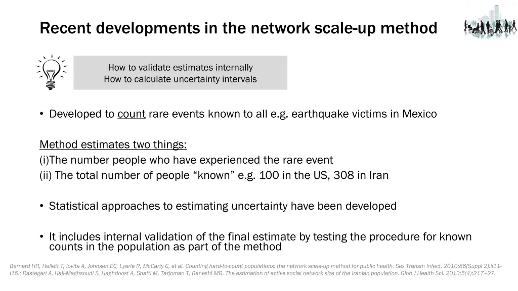 recent developments in the network scale up method