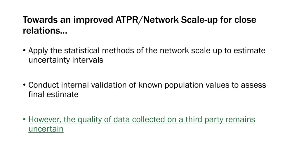 towards an improved atpr network scale