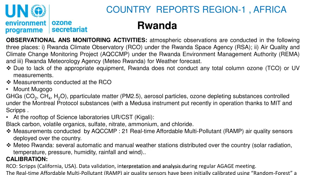 country reports region 1 africa rwanda