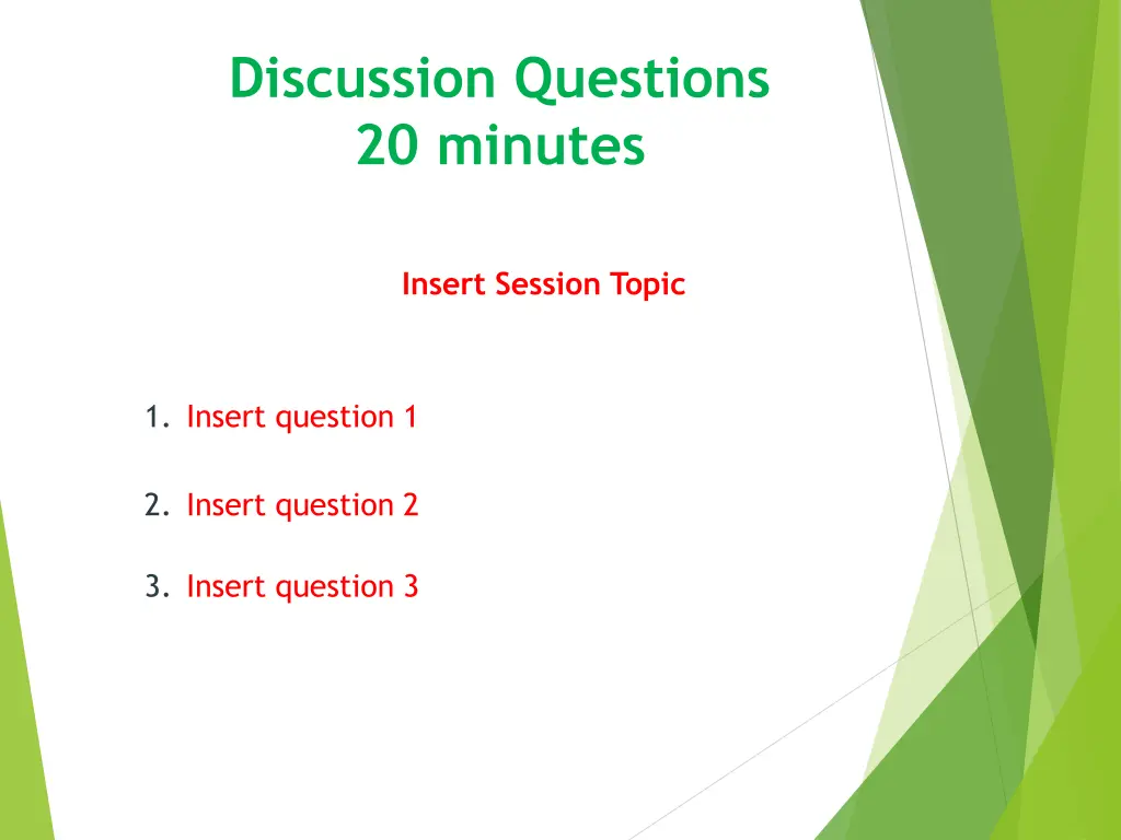 discussion questions 20 minutes