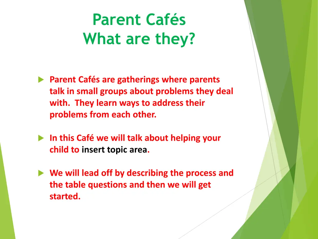 parent caf s what are they