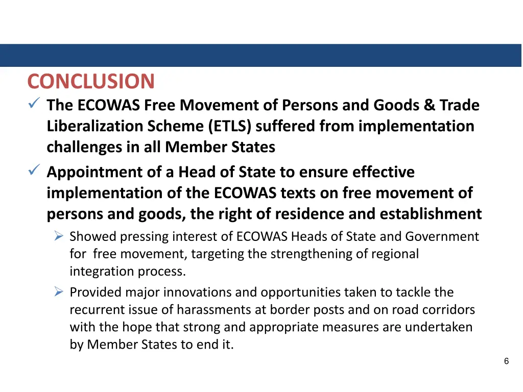 conclusion the ecowas free movement of persons