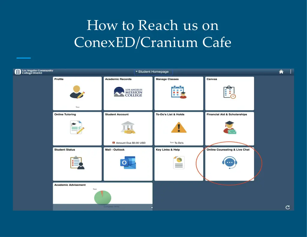 how to reach us on conexed cranium cafe