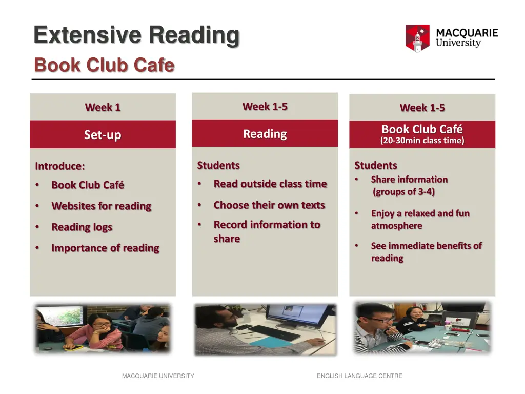 extensive reading book club cafe