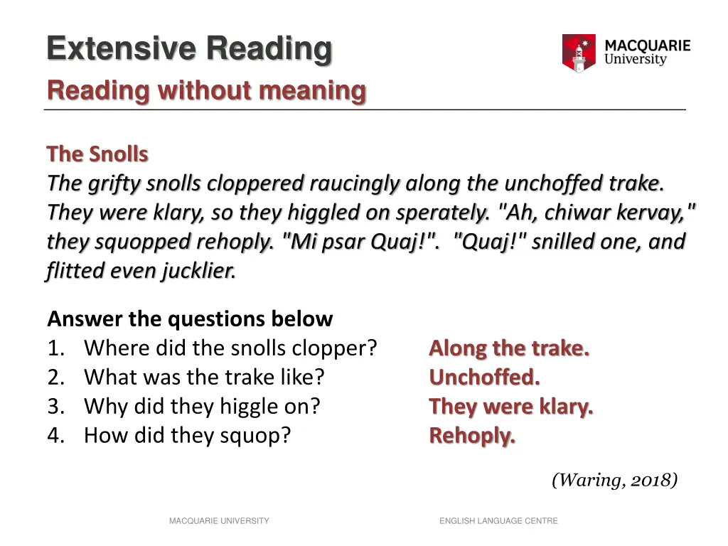 extensive reading reading without meaning