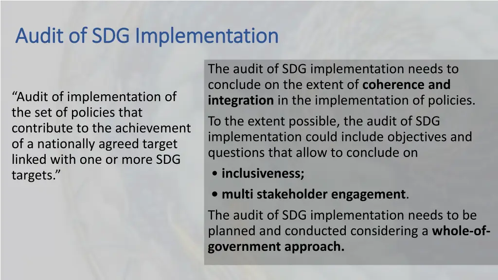 audit of sdg audit of sdg implementation 1