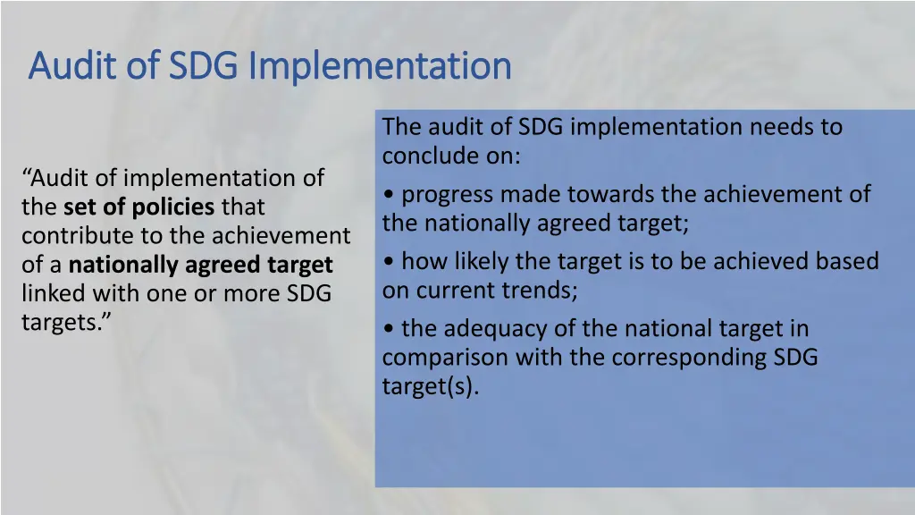 audit of sdg audit of sdg implementation