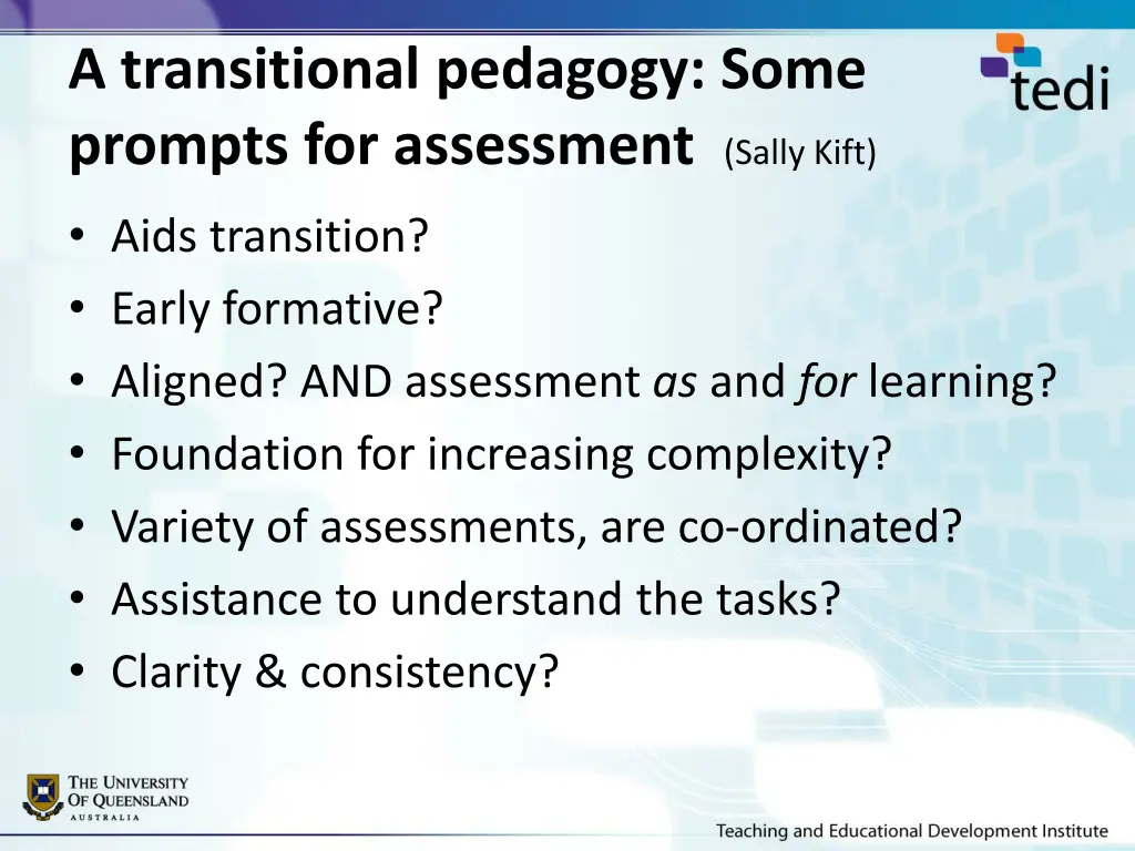 a transitional pedagogy some prompts