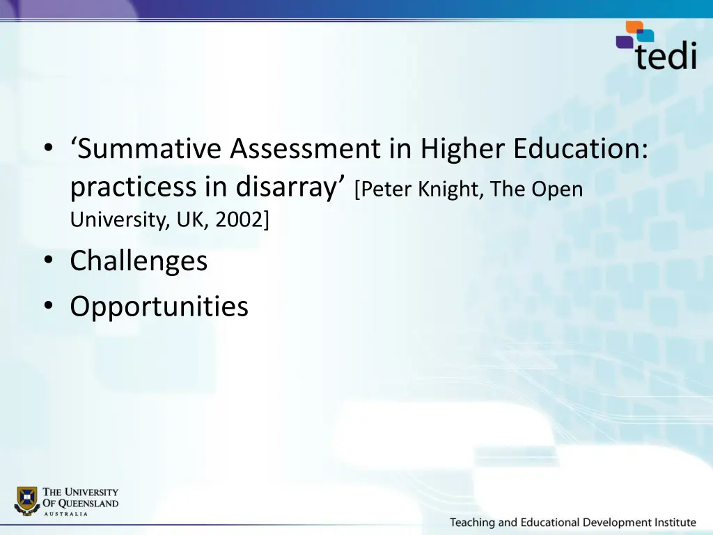 summative assessment in higher education