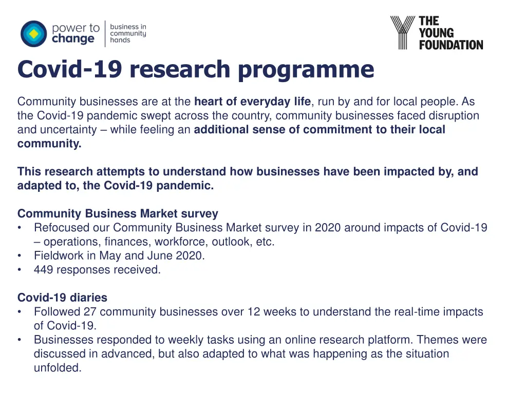 covid 19 research programme