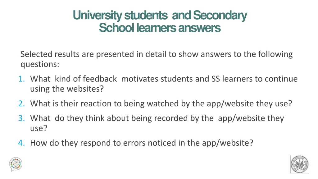 university students and secondary school learners 1