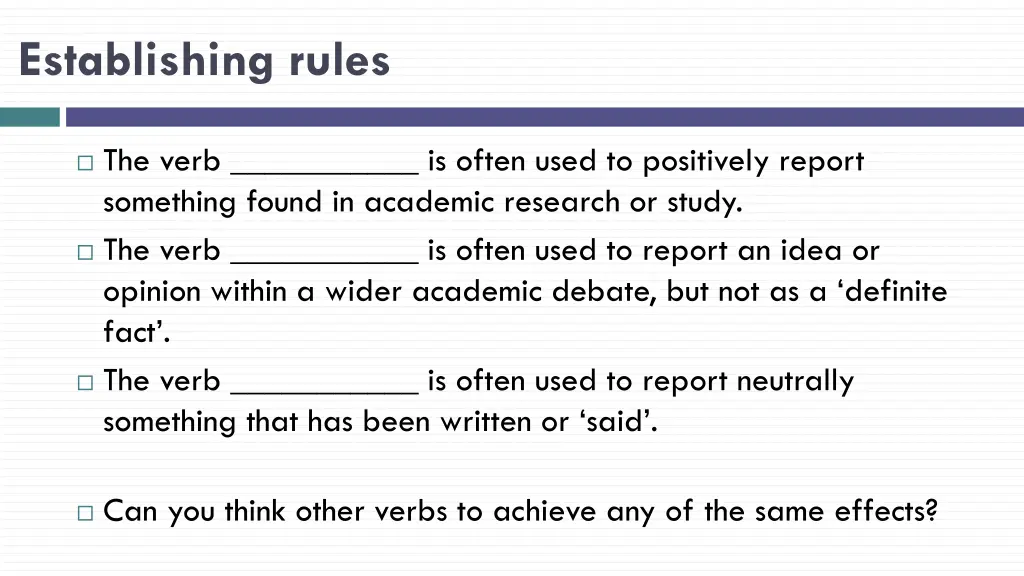 establishing rules