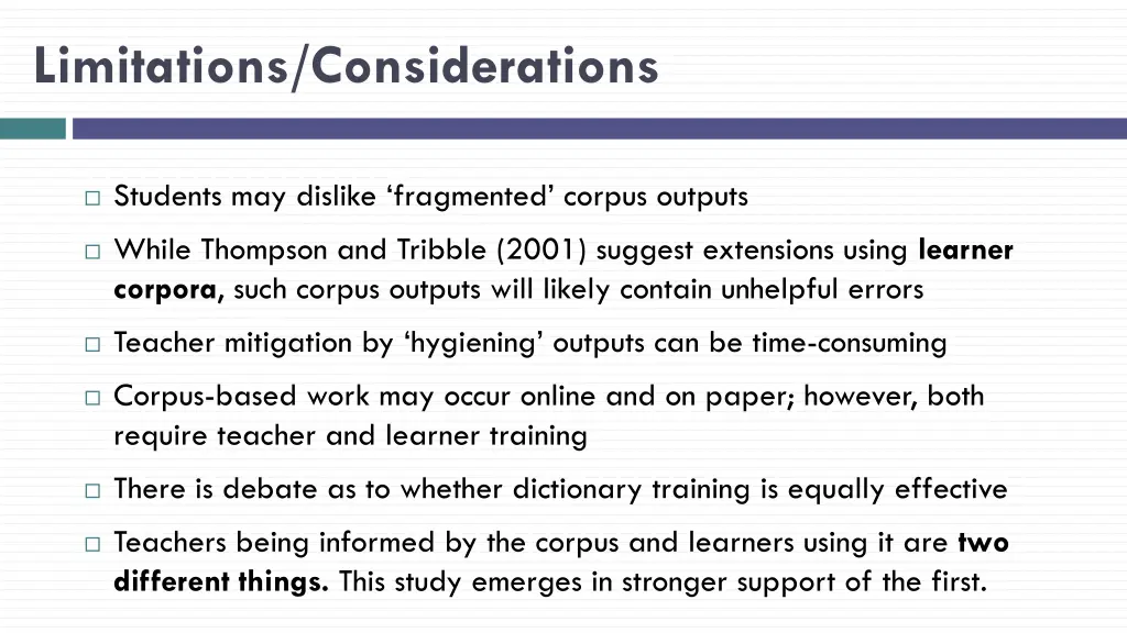 limitations considerations