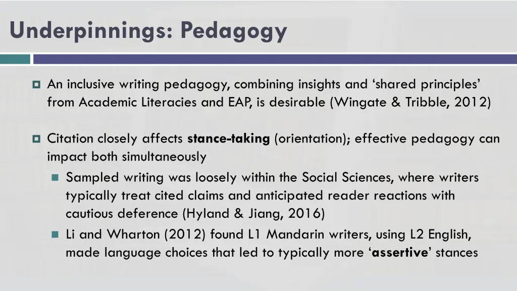 underpinnings pedagogy