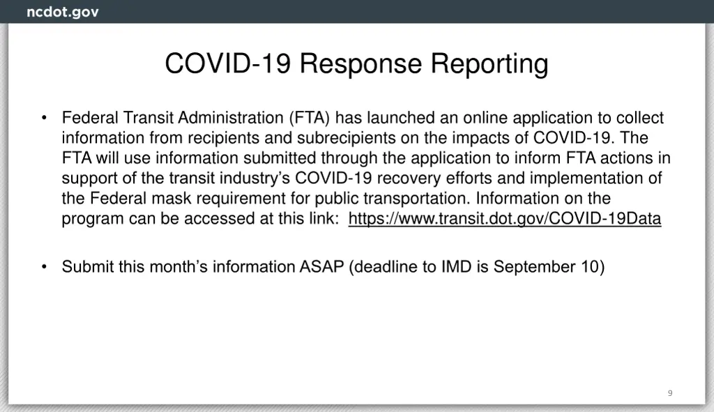 covid 19 response reporting