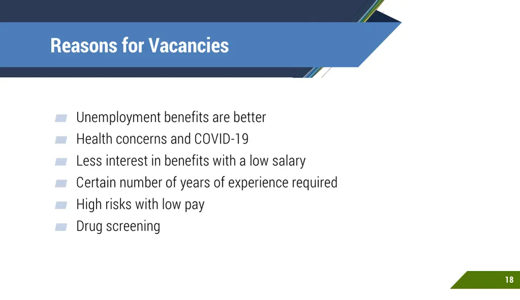 reasons for vacancies