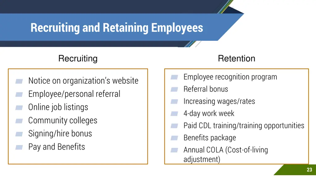 recruiting and retaining employees