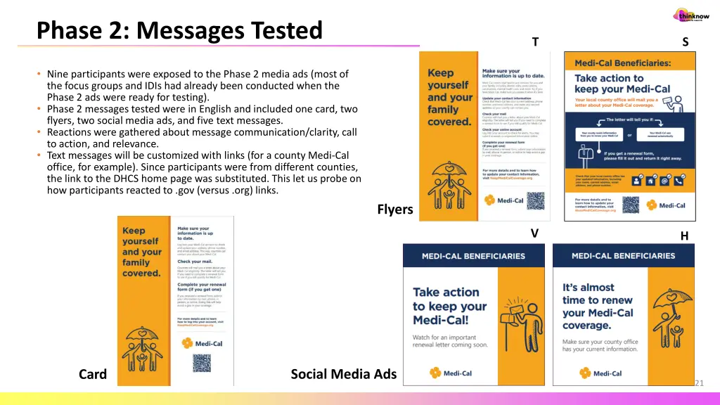 phase 2 messages tested