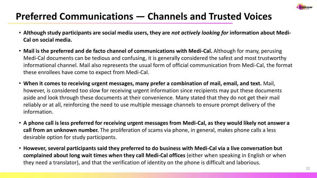 preferred communications channels and trusted