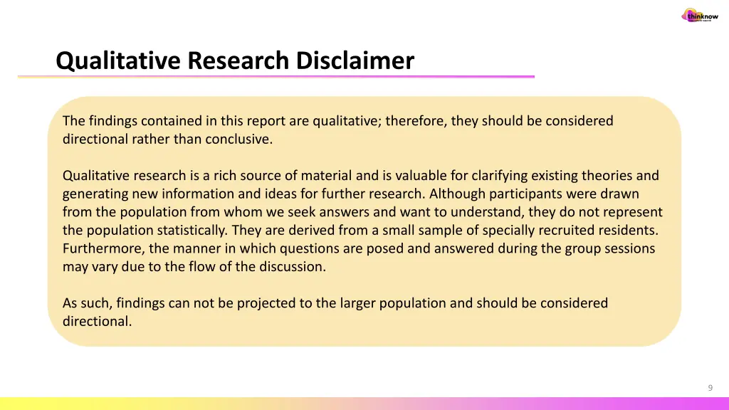 qualitative research disclaimer