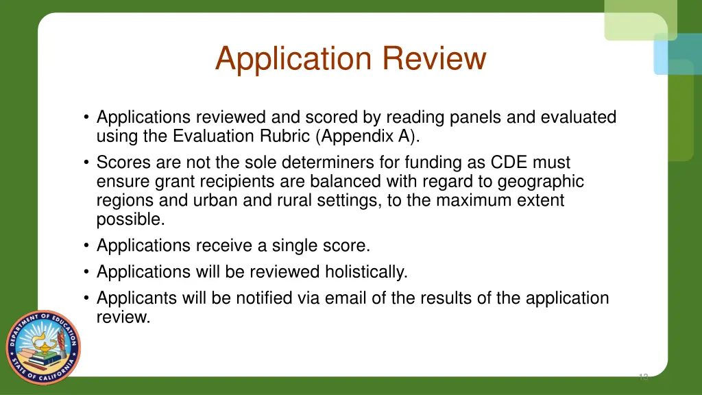 application review