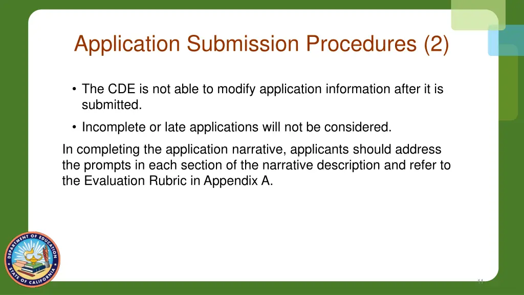 application submission procedures 2