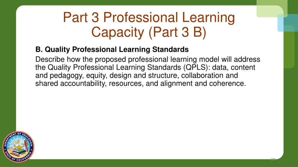 part 3 professional learning capacity part 3 b