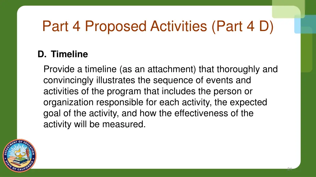 part 4 proposed activities part 4 d