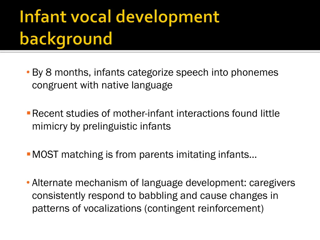 by 8 months infants categorize speech into