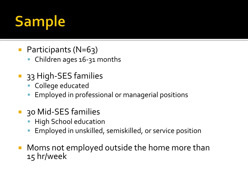 participants n 63 children ages 16 31 months