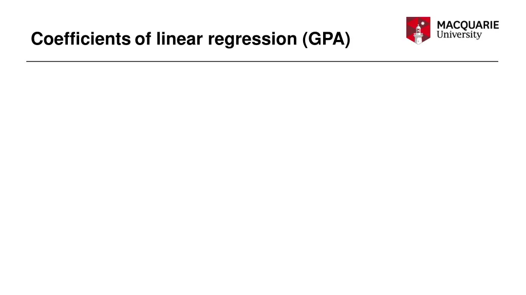 coefficients of linear regression gpa