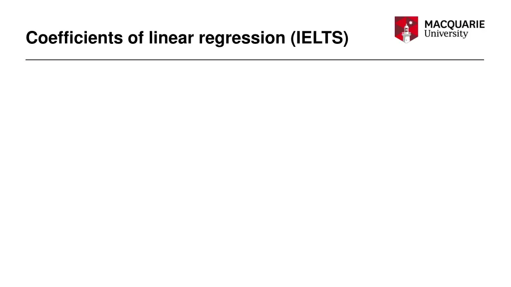 coefficients of linear regression ielts