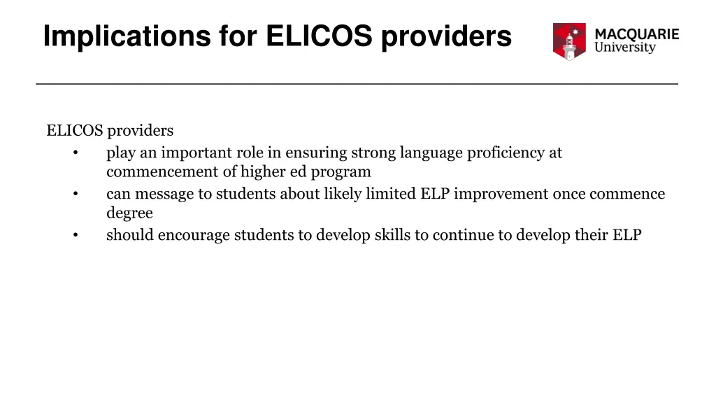 implications for elicos providers