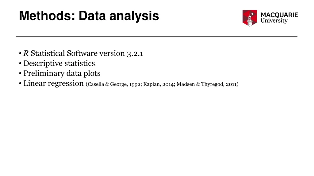 methods data analysis