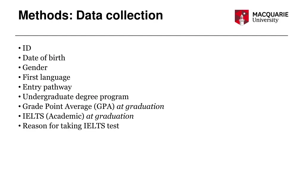 methods data collection 1