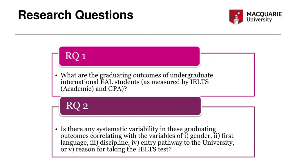 research questions