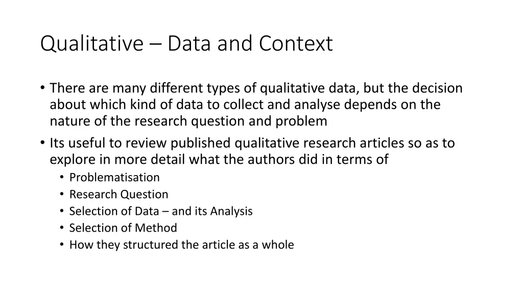 qualitative data and context