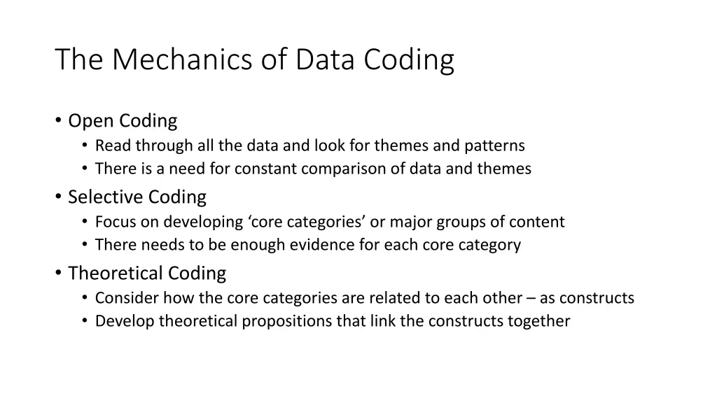 the mechanics of data coding