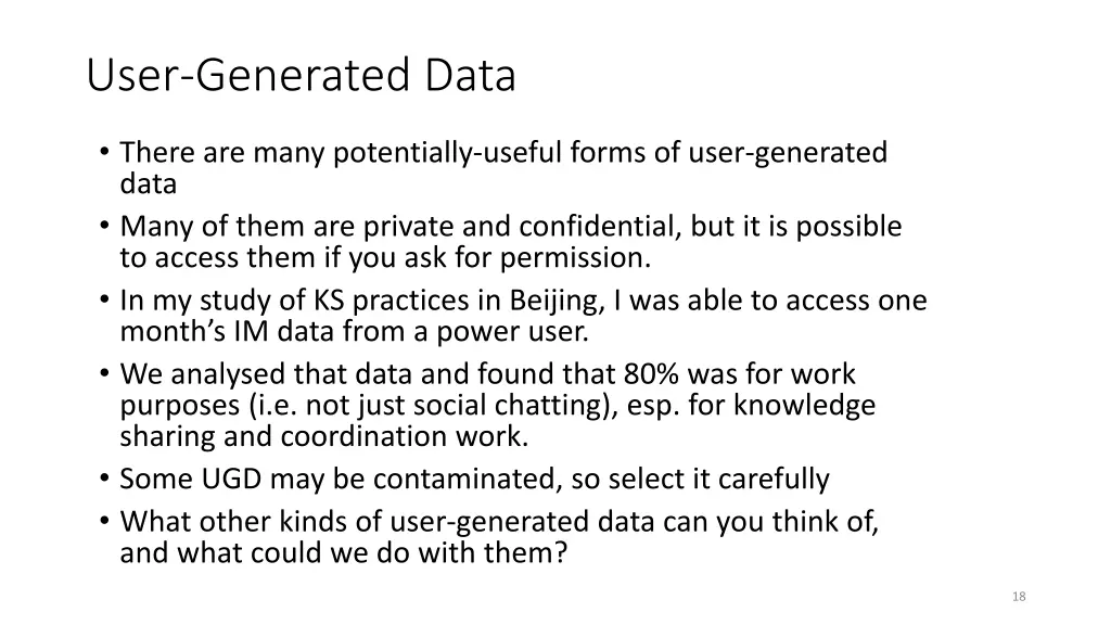 user generated data