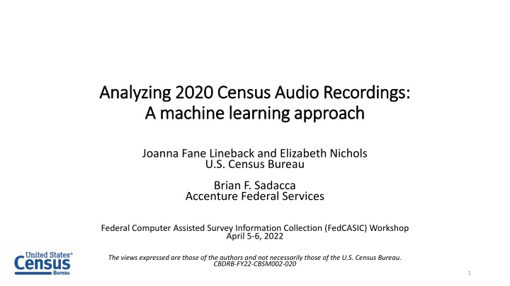 analyzing 2020 census audio recordings analyzing