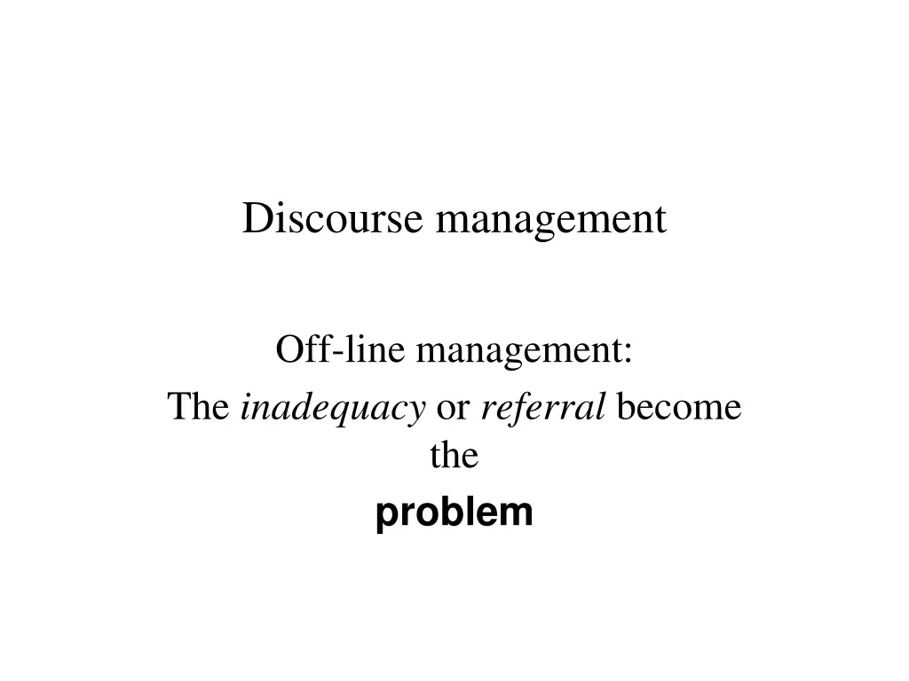 discourse management 5